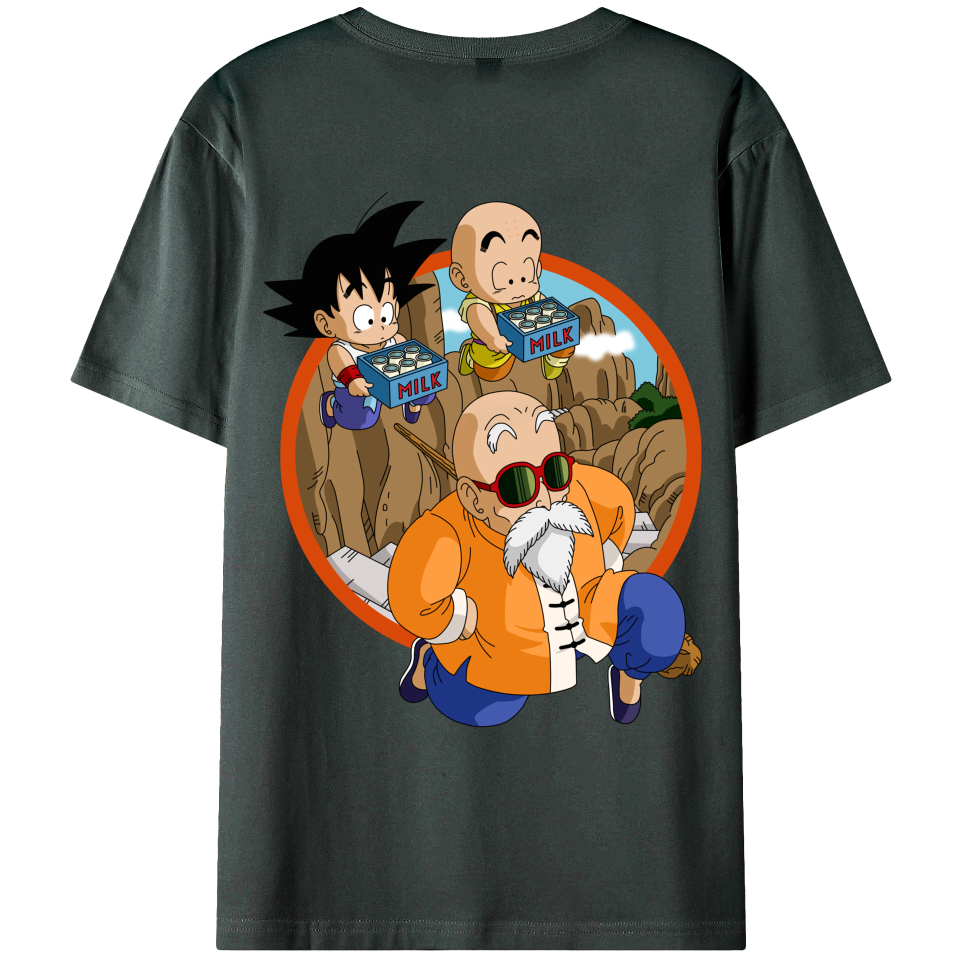 （画像用） ドラゴンボール 亀仙人（かめせんにん） DRAGON BALL Master Roshi Kame Sennin 綿100％ メンズ半袖Tシャツ（バックプリント） 通気性